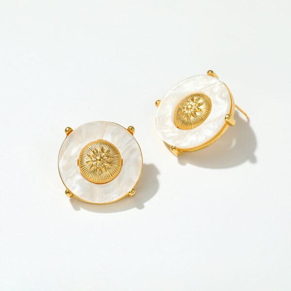 Multi-pointed star white glaze earrings