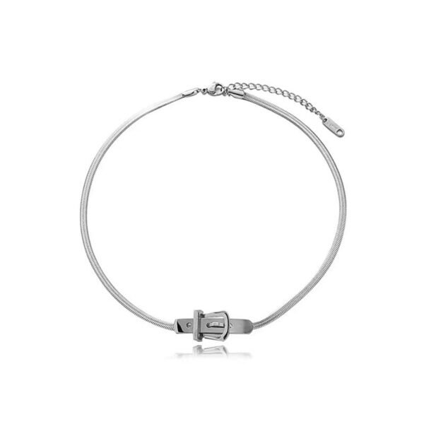 Simple clavicle chain belt buckle necklace