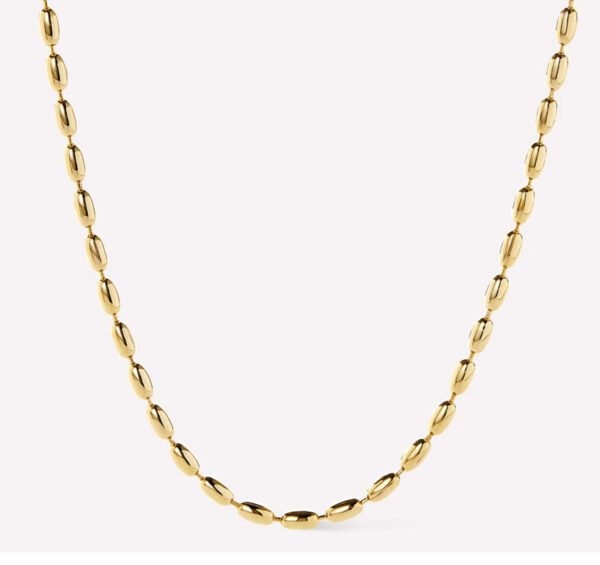 Simple spaced beaded chain necklace