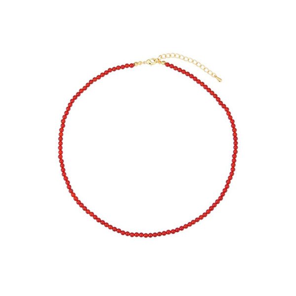 Luxury Natural Red Agate Beaded Necklace