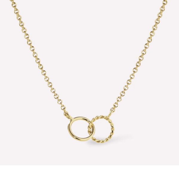Interlocking Double-Loop Collarbone Necklace