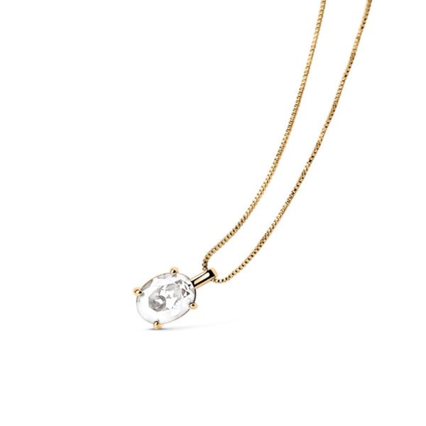 Solitaire Sugar Cube Pendant Necklace