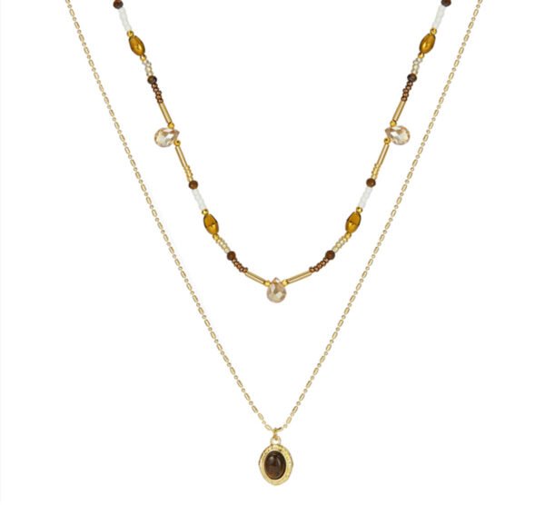 Maillard-style tiger's eye beaded necklace