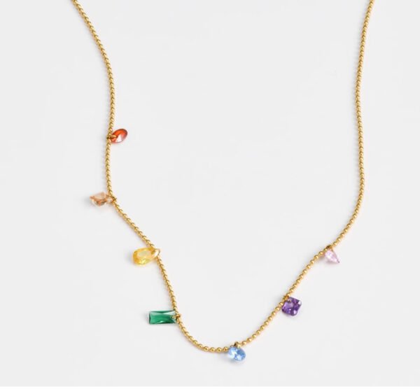 French retro rainbow necklace