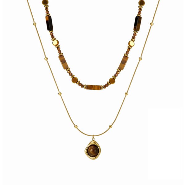 Vintage double-layered tiger's eye necklace