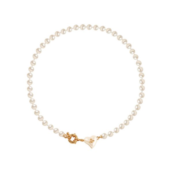 French Heart Saturn Pearl Necklace