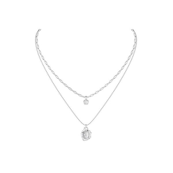 Micro-light series double-layered cat's eye stone necklace