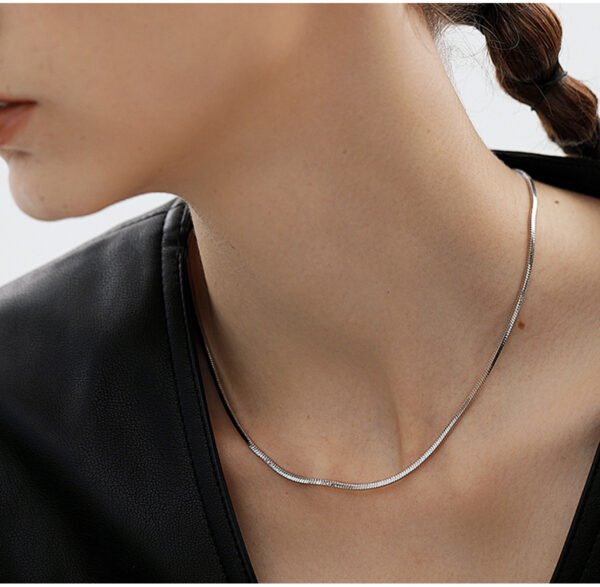 Square Snake Bone Chain Necelace