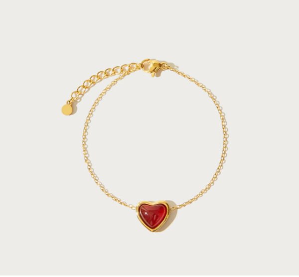 Luxury Natural Carnelian Heart Bracelet
