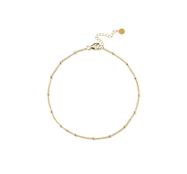 Round bead side chain plain chain bracelet
