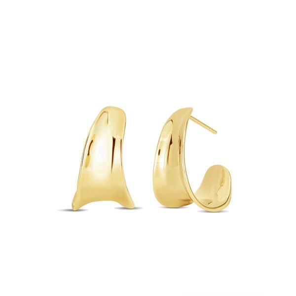 Unique hook-shaped C-hoop earrings