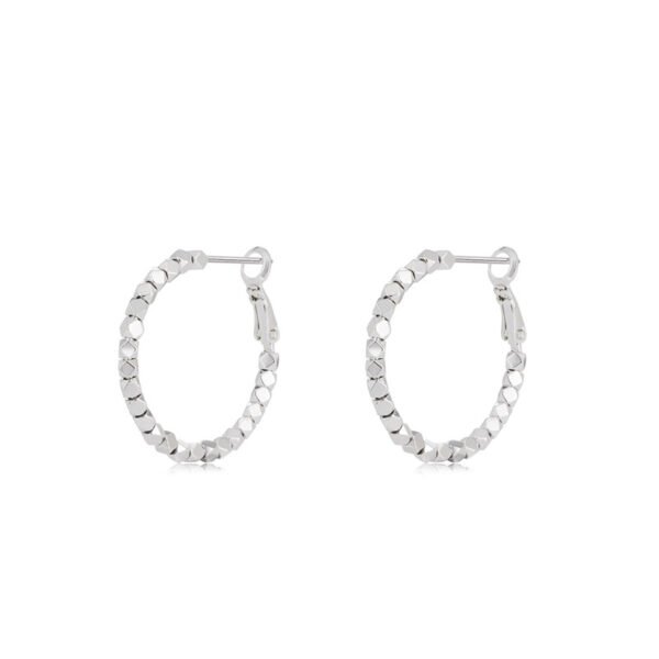 Retro minimalist style silver hoop earrings