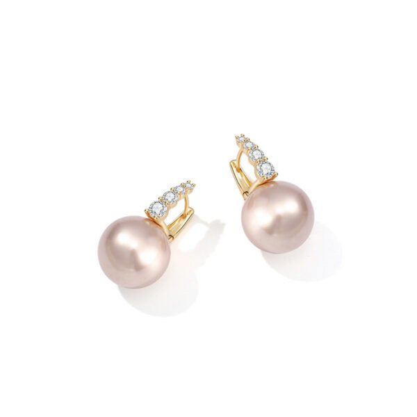 French pink pearl earrings