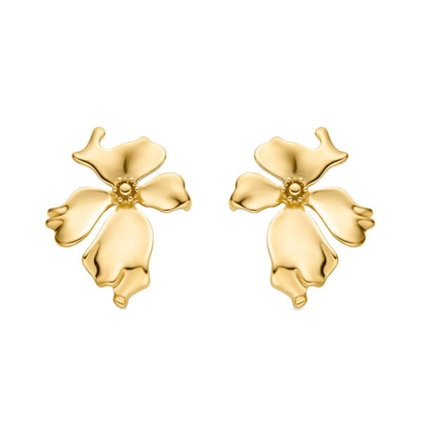 Exaggerated metallic flower earrings