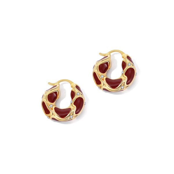 Luxury Red Enamel Drop Earrings
