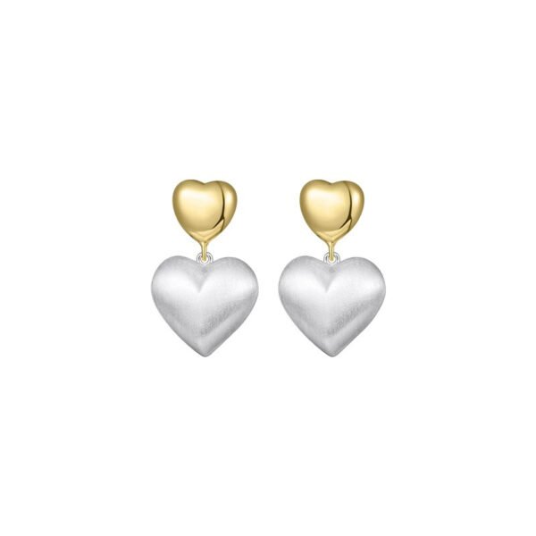 Minimalist style frosted heart earrings