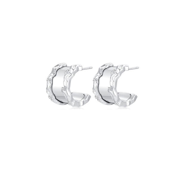 Designer Mirrored C-Shaped Earrings