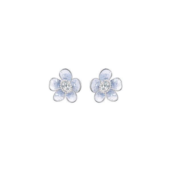 Unique blue flower crystal stud earrings