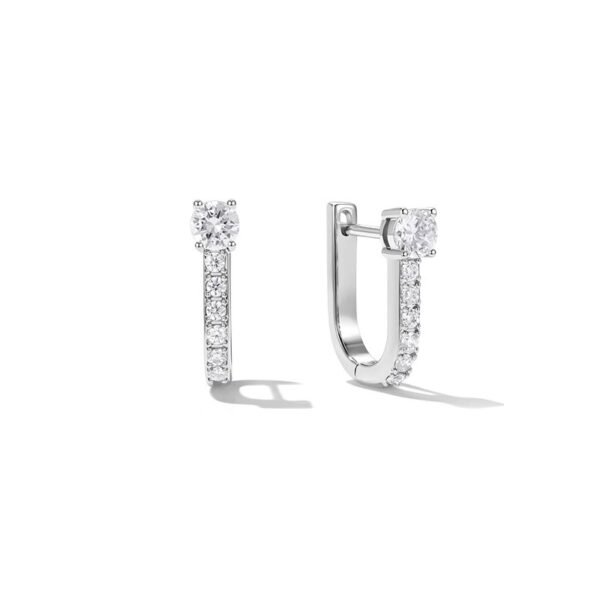 U-shaped Zircon Hoop Earrings