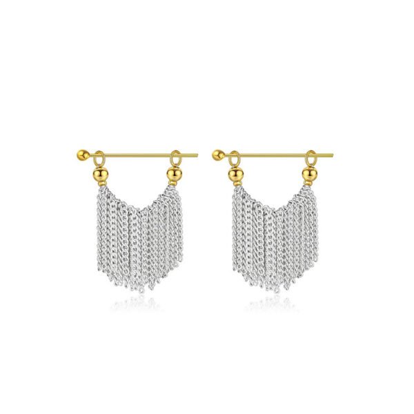 Exaggerated short waterfall tassel earrings