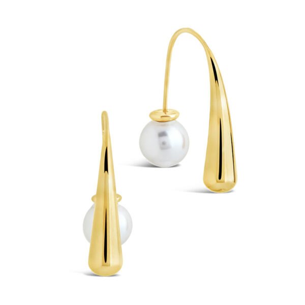 French vintage teardrop pearl earrings