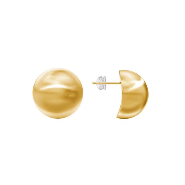 American-style hemispherical brushed earrings