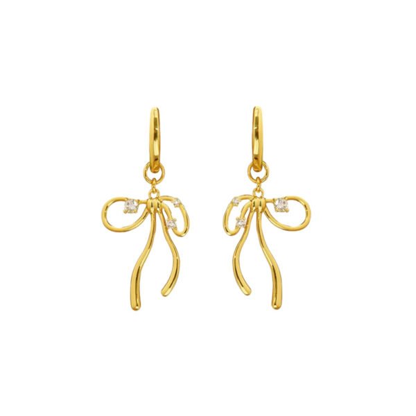 Elegant ribbon knot pendant earrings