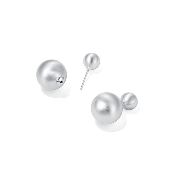 French retro brushed round stud earrings