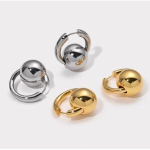Minimalist style metal ball earrings