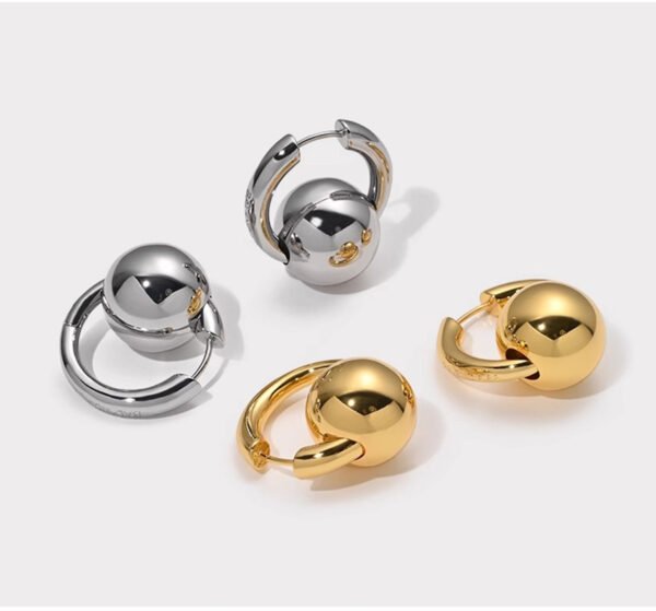 Minimalist style metal ball earrings