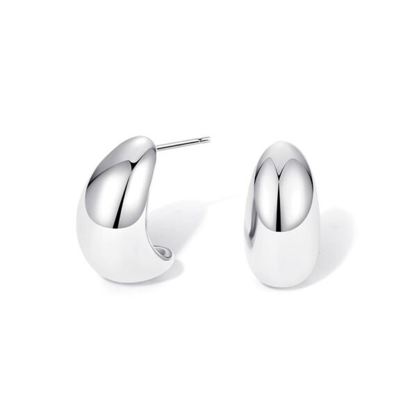 Waterdrop Polished C-Circle Earrings