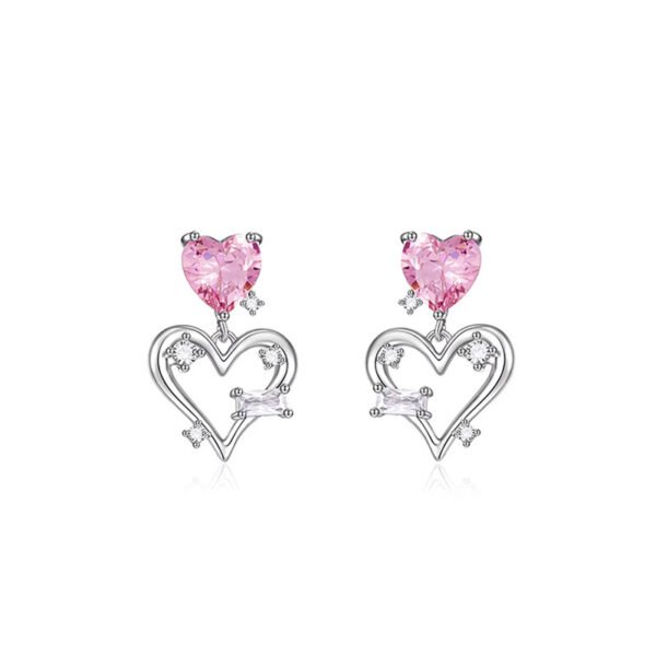 Exquisite diamond-encrusted heart earrings