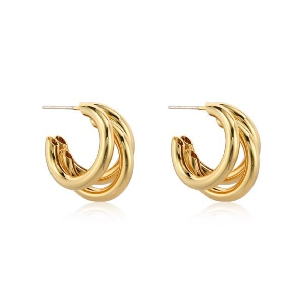 Niche design with triple-tube C-ring earrings
