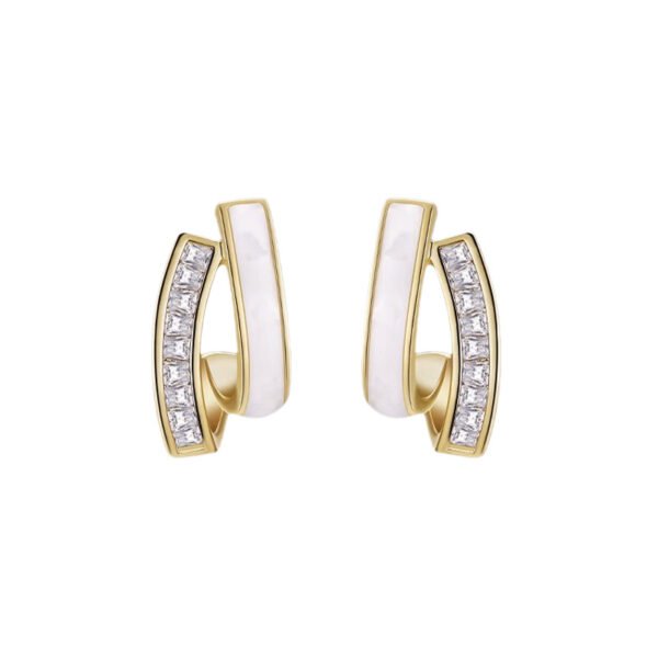 Designer seashell diamond earrings