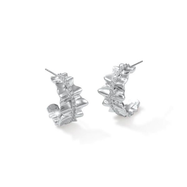 French-style flowing pleated earrings