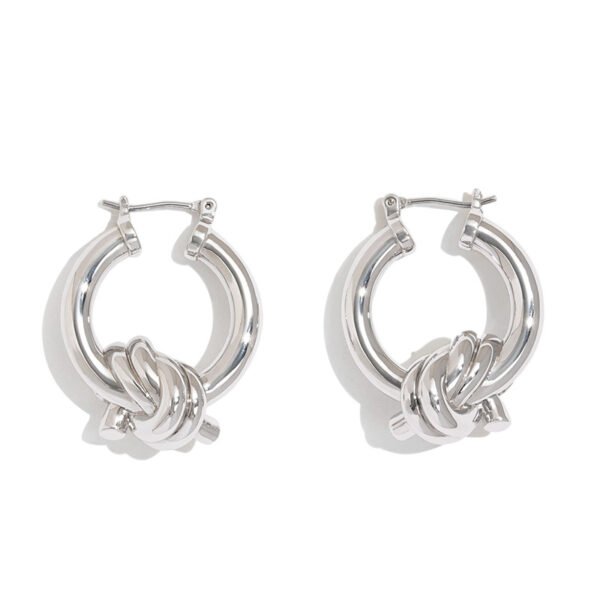 Luxury Niche Knot Hoop Enamel Earrings