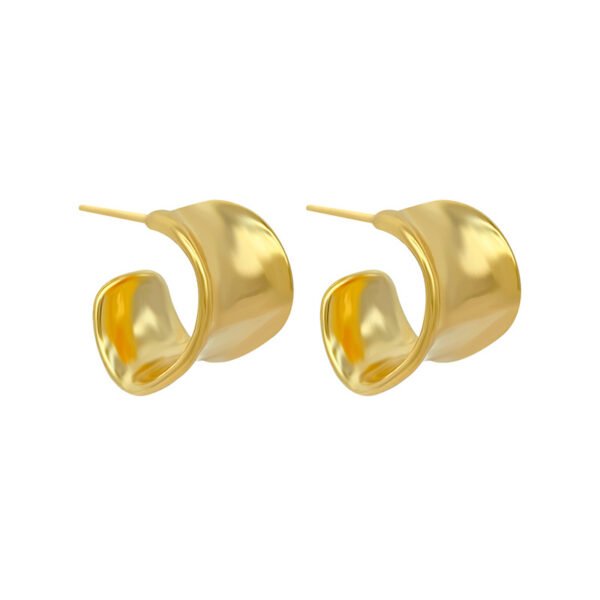 High-end irregular C-shaped arch earrings
