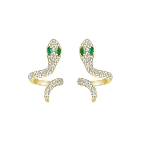 Snake-shaped diamond earrings