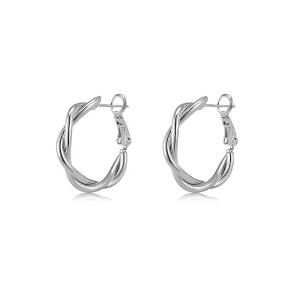 French-style twisted metal earrings