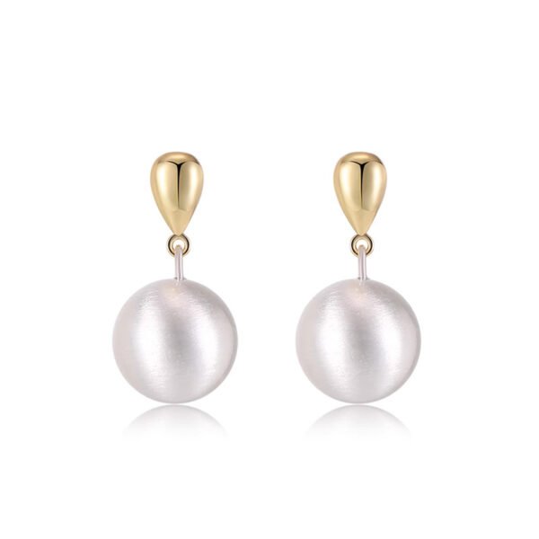 Brushed Metal Spherical Earrings