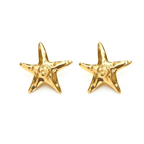 Unique and distinctive swirling five-pointed star earrings