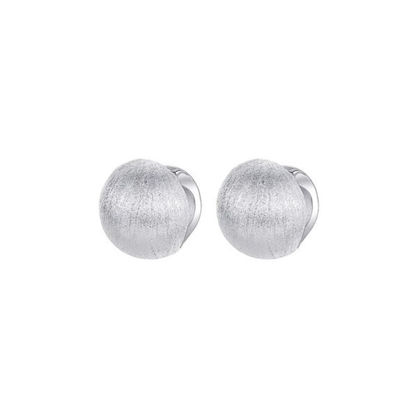 Simple round brushed earrings