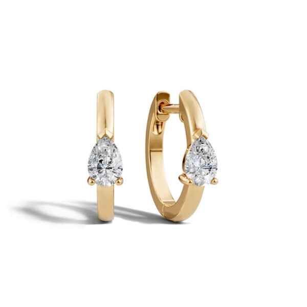 Minimalist design teardrop-shaped diamond earrings