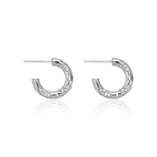 Broken Collection Diamond C-Circle Earrings