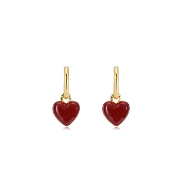 Glazed Heart Pendant Earrings