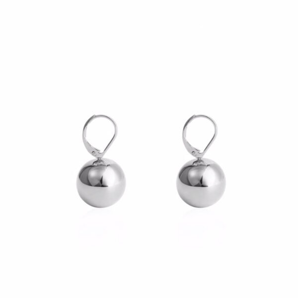 Italian-style smooth metal bead earrings