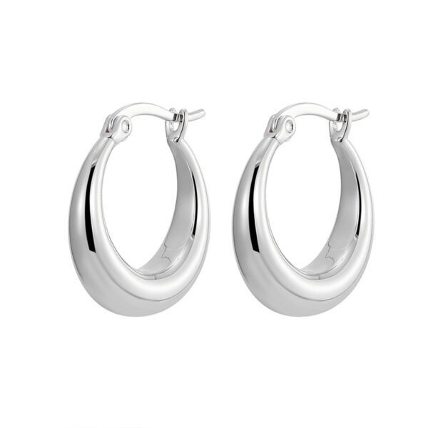 High-end metal C-ring earrings for commuting