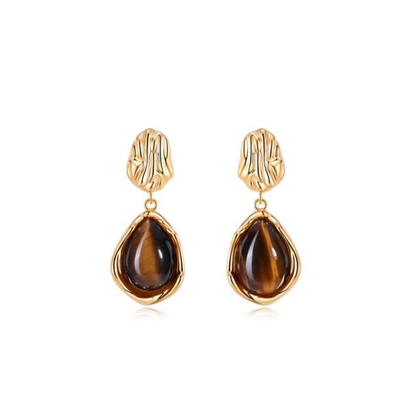 Maillard Tiger Eye Teardrop Earrings