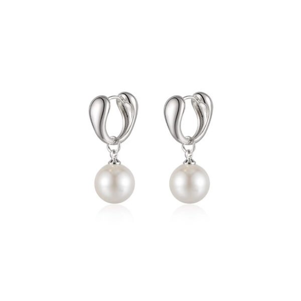 Designer Metal Pearl Pendant Earrings