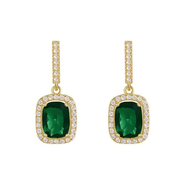 French vintage emerald pendant earrings